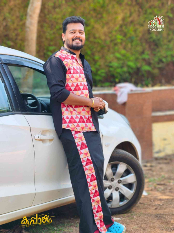 Black premium Designer Half patch shirt+ Single Dhoti Combo[COMBO000256]