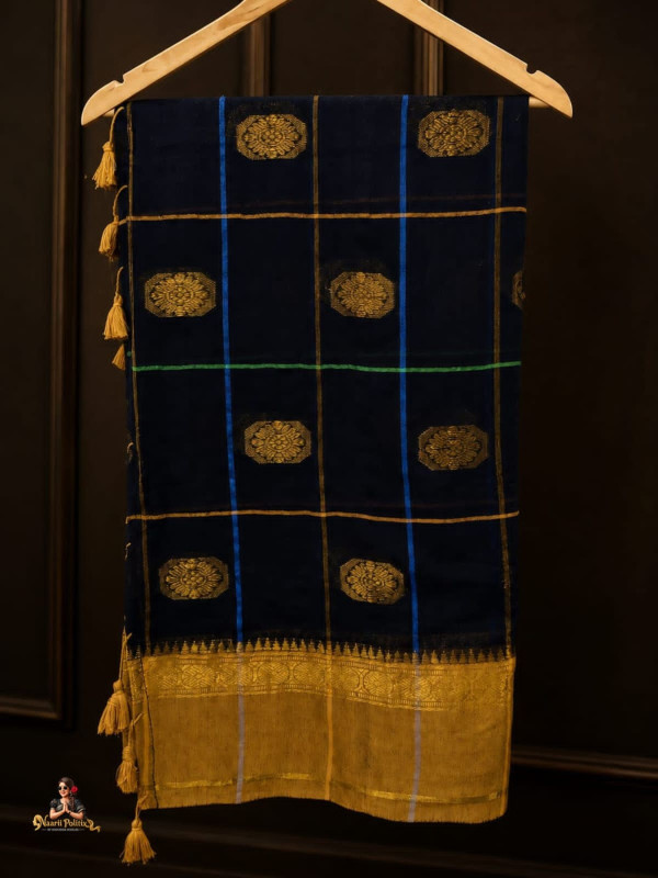 MUL COTTON SAREE  - RICH GOLD & GREEN