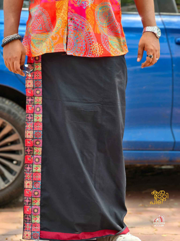 Black Limited Edition Premium Cotton Dhoti[DHOTI000349]