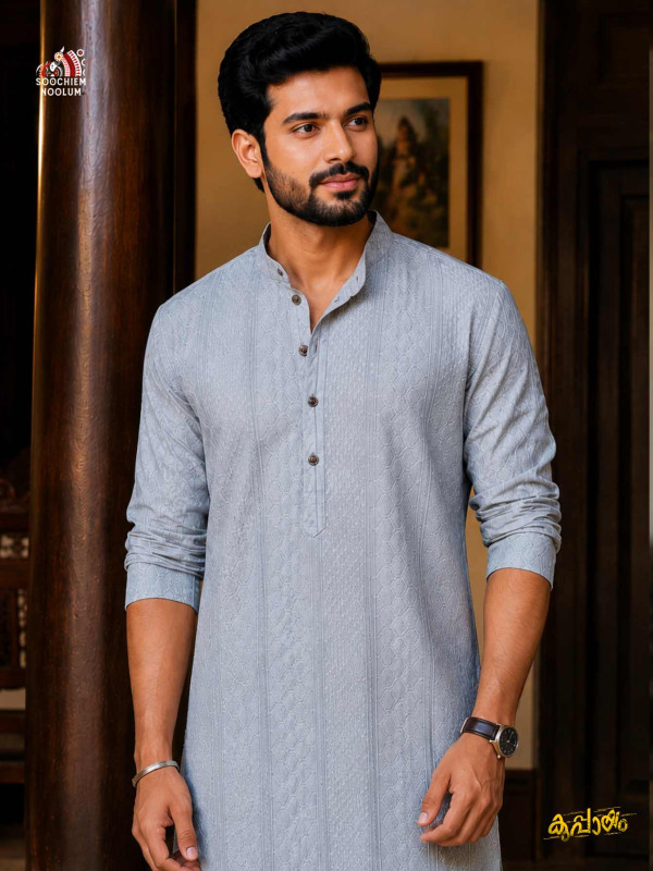 GREY PREMIUM DESIGNER KURTA