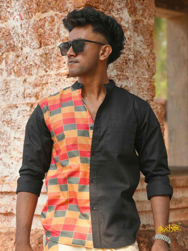 Black Premium Designer Half patch Shirt[SHIRT000237]