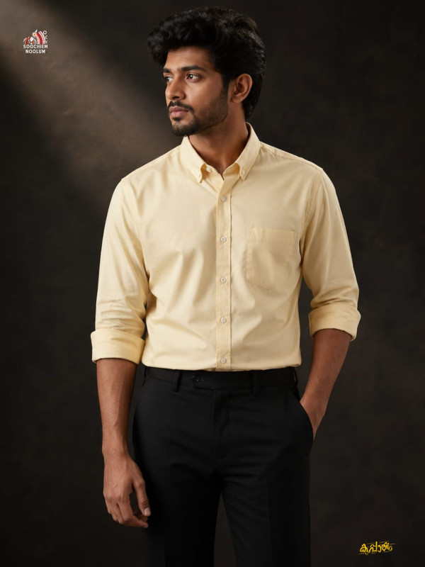 SOLID COLOUR SHIRT - CREAM