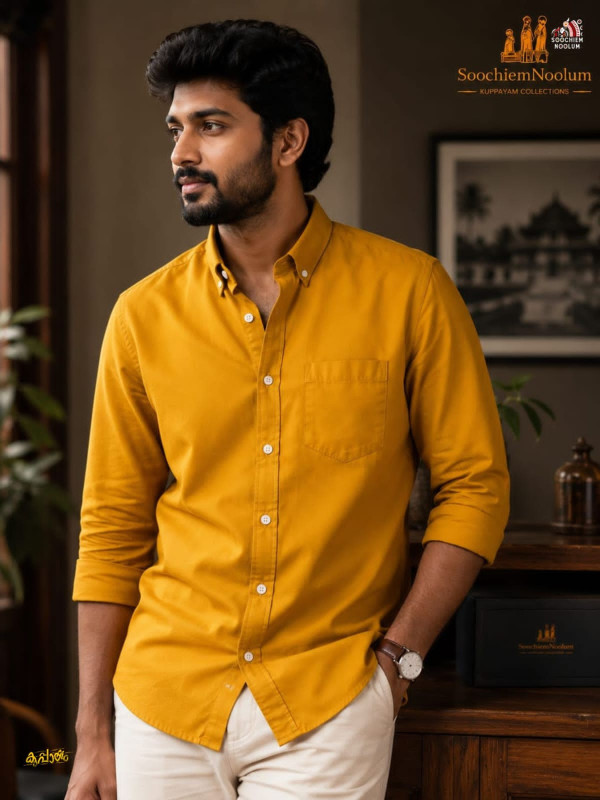 SOLID COLOUR SHIRT - MARIGOLD