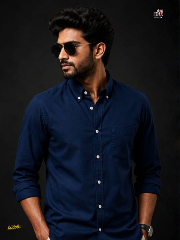 SOLID COLOUR SHIRT -NAVY BLUE