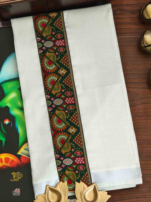 Tissue Silver Kasavu Limited Edition Premium Dhoti Single[SINGLE00093]