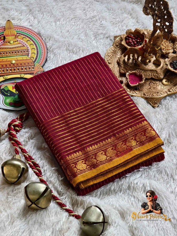 Premium Kanchi Cotton Saree - Maroon Red [SAREE0000254]