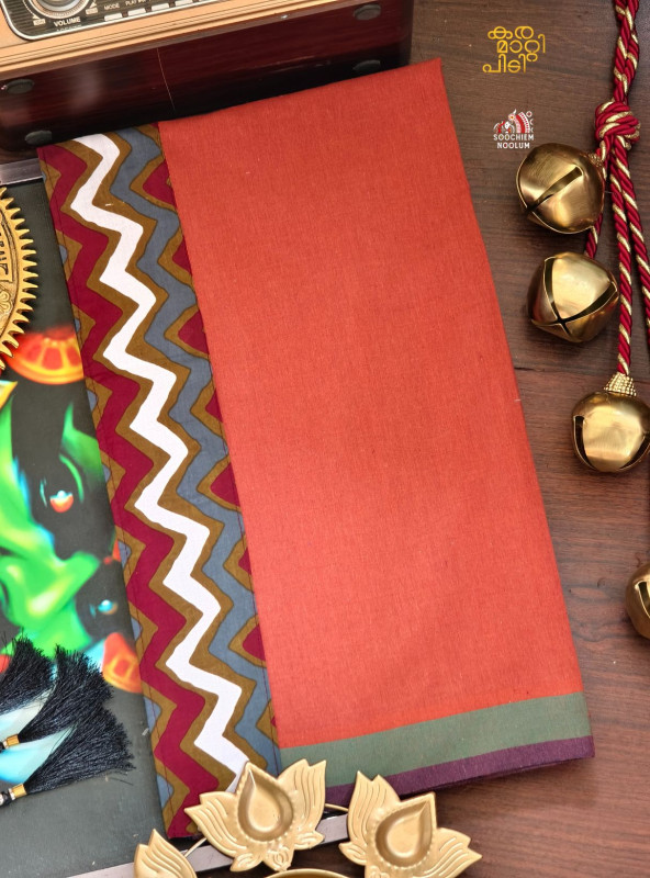 Kavy Orange Limited Edition Cotton Dhoti [Clearance Sale][DHOTI000146]