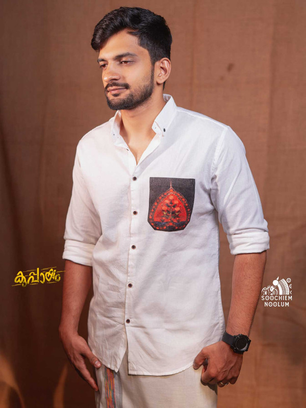 White Designer Pocket Patch Shirt[SHIRT000123]