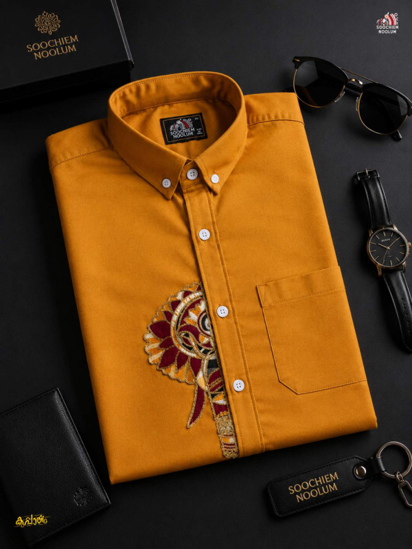 ELEPHANT EMBROIDERY HALF PATCH SHIRT