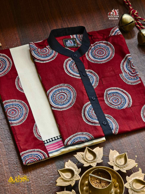 Designer Premium Shirt+ Single Cotton Dhoti Combo[COMBO000293]