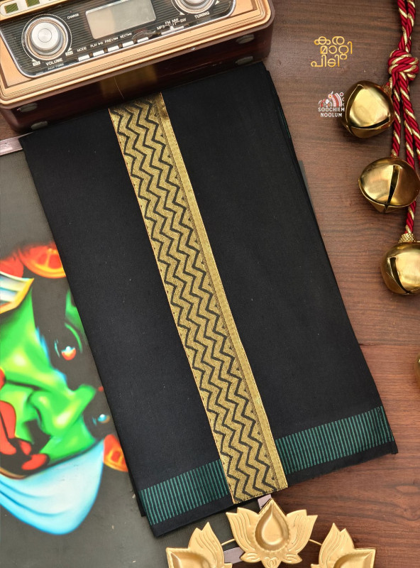 Black Limited Edition premium Cotton Dhotie[DHOTI000218]