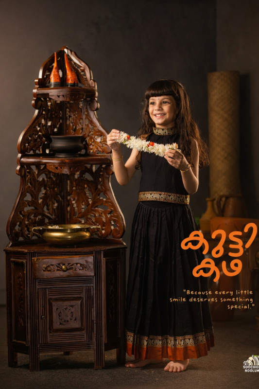 Isha - Designer Narayanpet Skirt and Top- black [SKIRTOP00028]