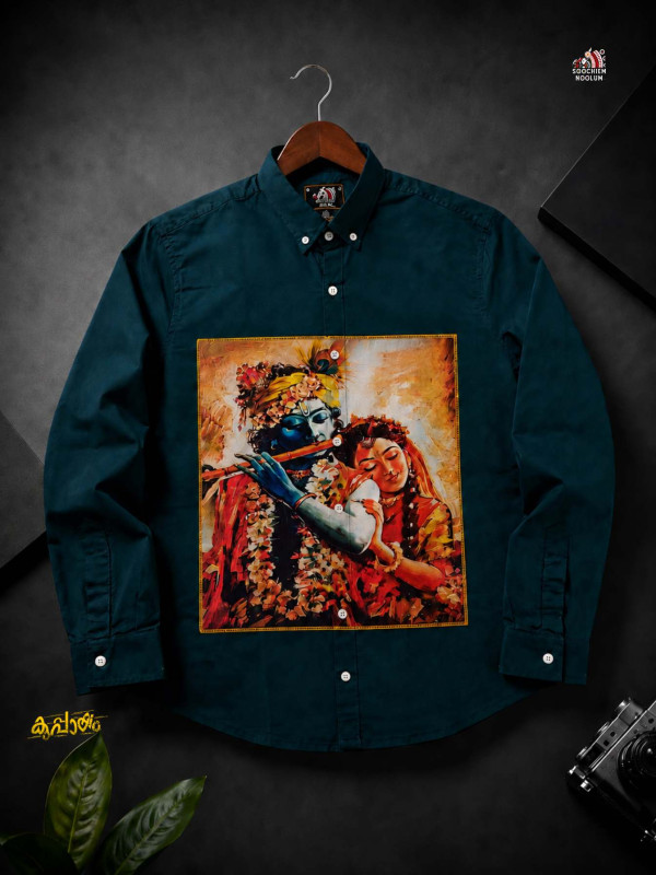 RADHE KRISHNA PREMIUM CANVAS PATCH SHIRT