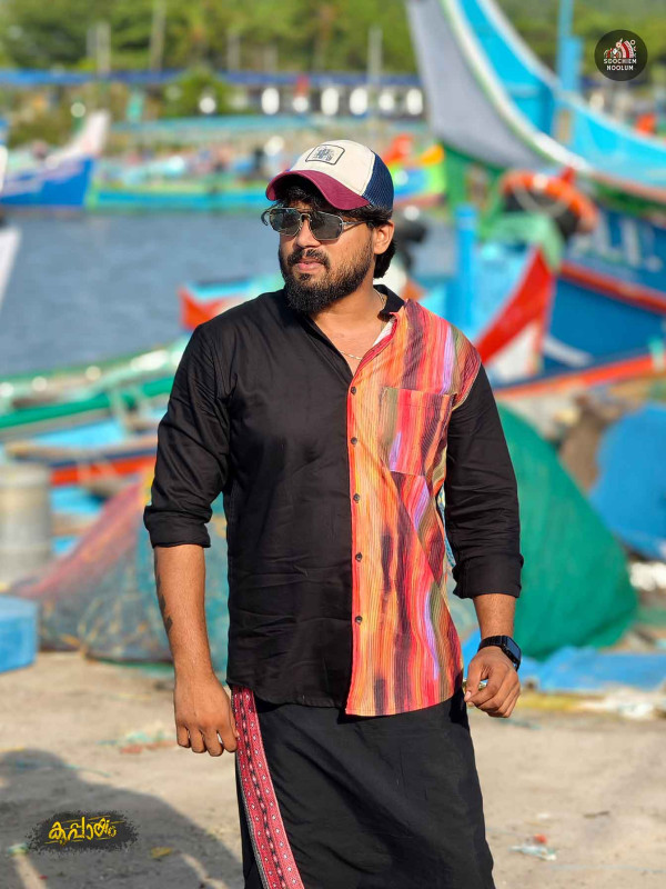 Black Designer Half Patch Shirt[SHIRT00083]