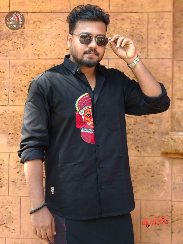 Black Theyyam Printed Premium Shirt[SHIRT000141]