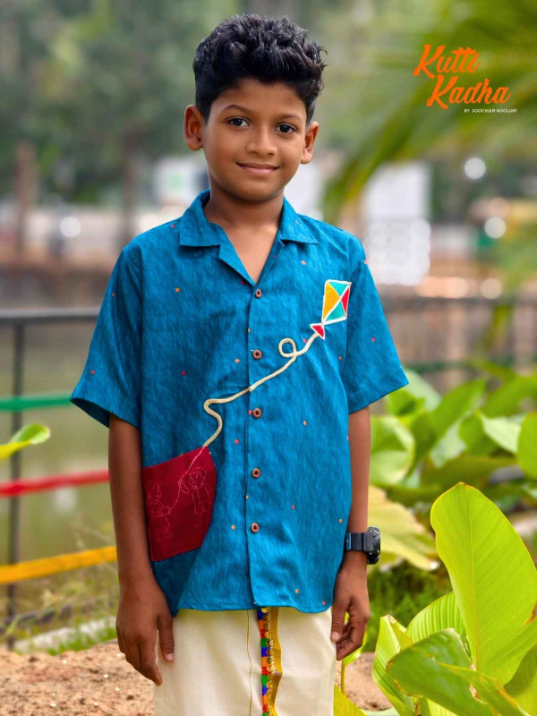 Pattam Parakkatte - Blue Unisex designer shirt For Kids [KSHIRT00027]
