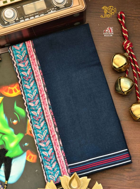 Navy Blue Limited Edition Premium Handloom Dhoti[DHOTI000312]