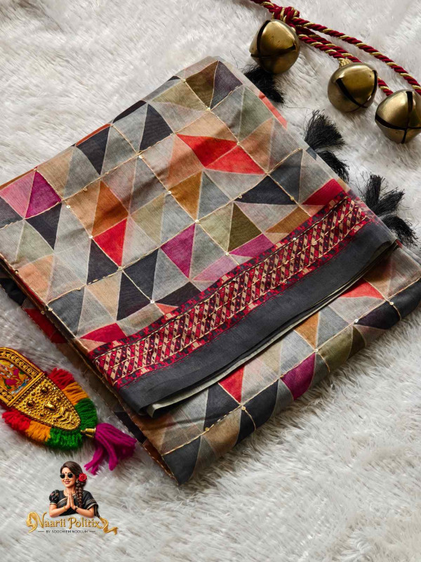 Soft Chanderi With Kantha Stitch Highlights [SAREE000069]