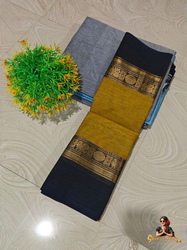 CHETTINAD COTTON SAREE - MUSTARD YELLOW