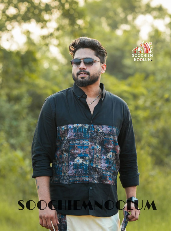 Black premium Designer Center Patch Shirt[SHIRT000174]