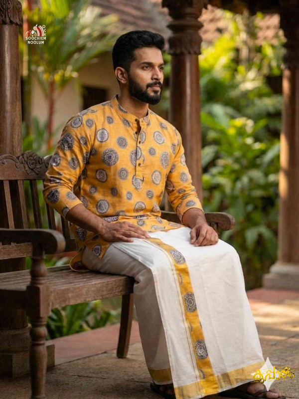 Yellow Premium Designer Short Kurta[KURTA00043]