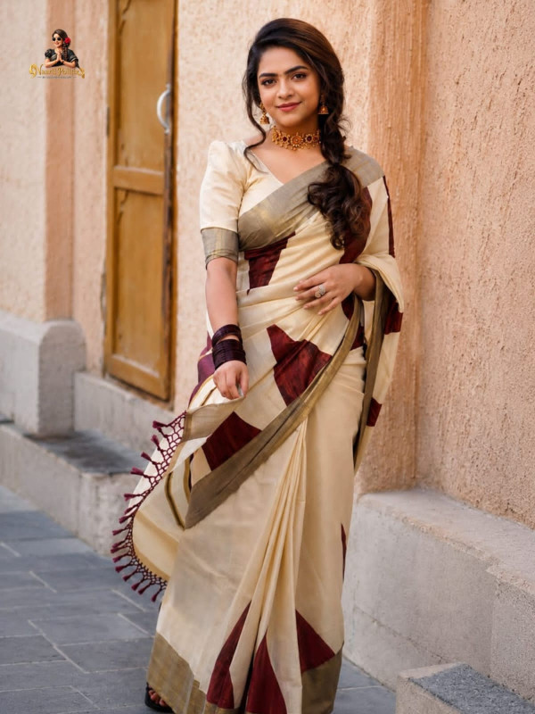 TEMPLE BORDER TISSUE KERALA SAREE