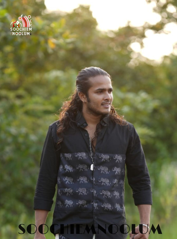 Black premium Elephant Designer Center Patch Shirt[SHIRT000171]