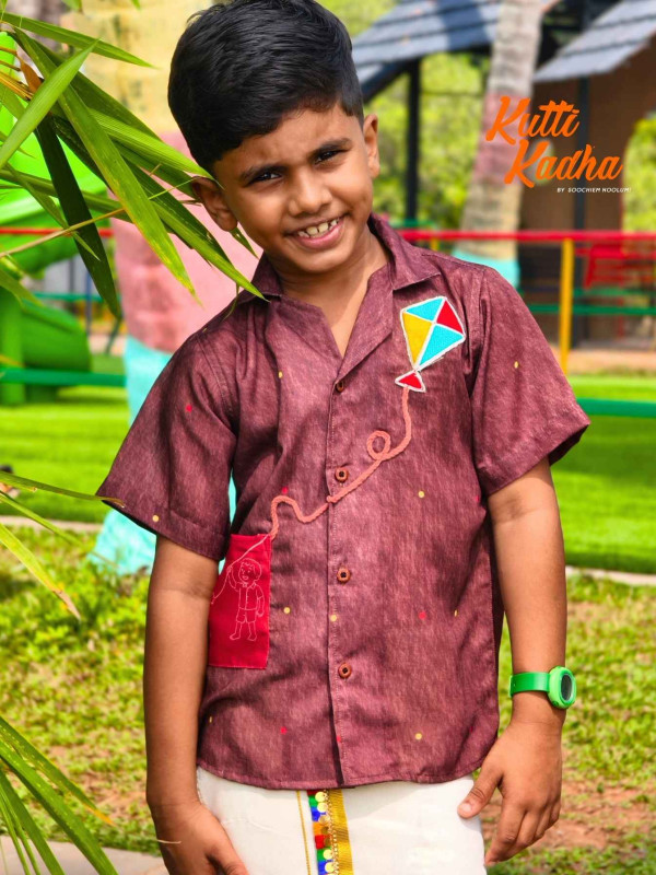 Pattam Parakkatte - Brown Unisex designer shirt For Kids [KSHIRT00025]