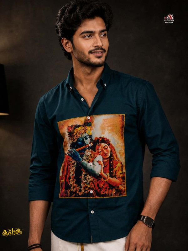 RADHE KRISHNA PREMIUM CANVAS PATCH SHIRT