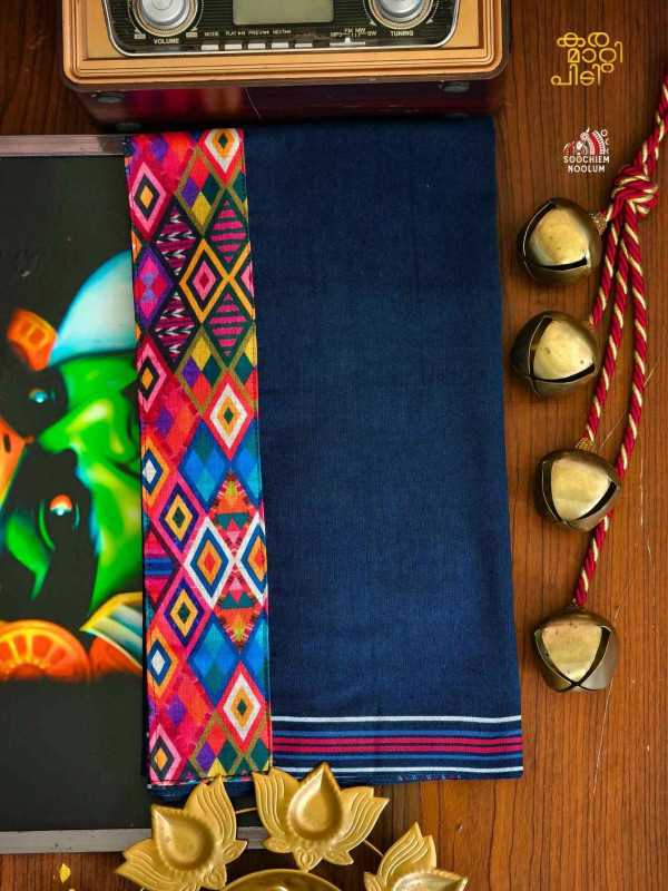 Navy Blue Limited Edition Premium Handloom Dhoti[DHOTI000405]