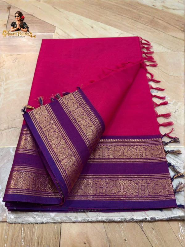 Premium Kanchi Cotton Saree - deep magenta[SAREE0000241]
