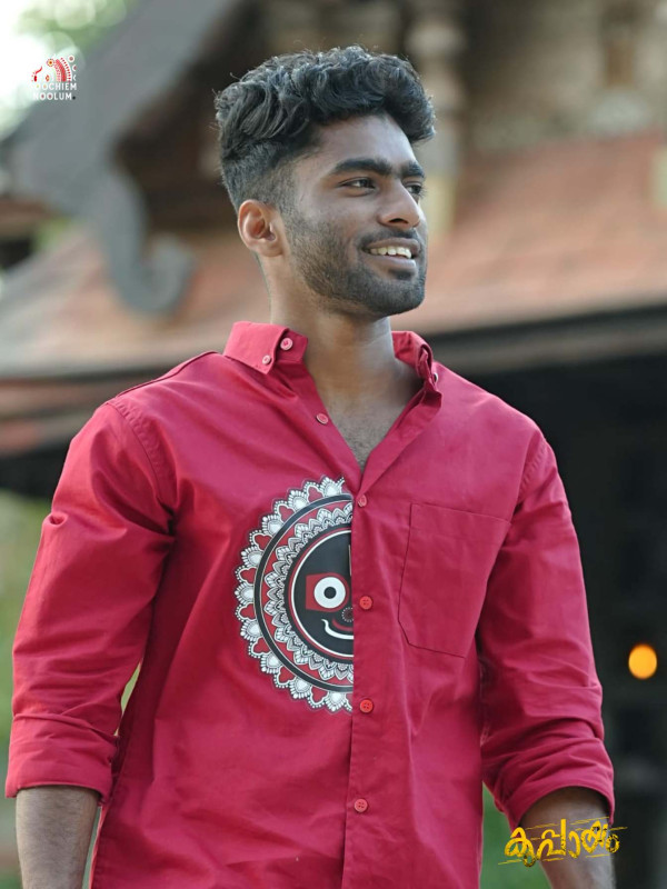 Red Krishna Printed Premium Shirt[SHIRT000209]