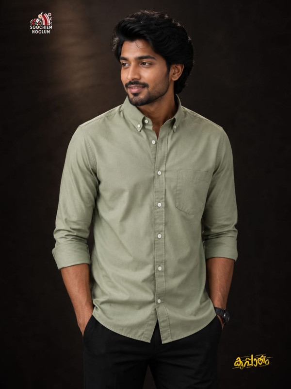 SOLID COLOUR SHIRT - PASTEL GREEN