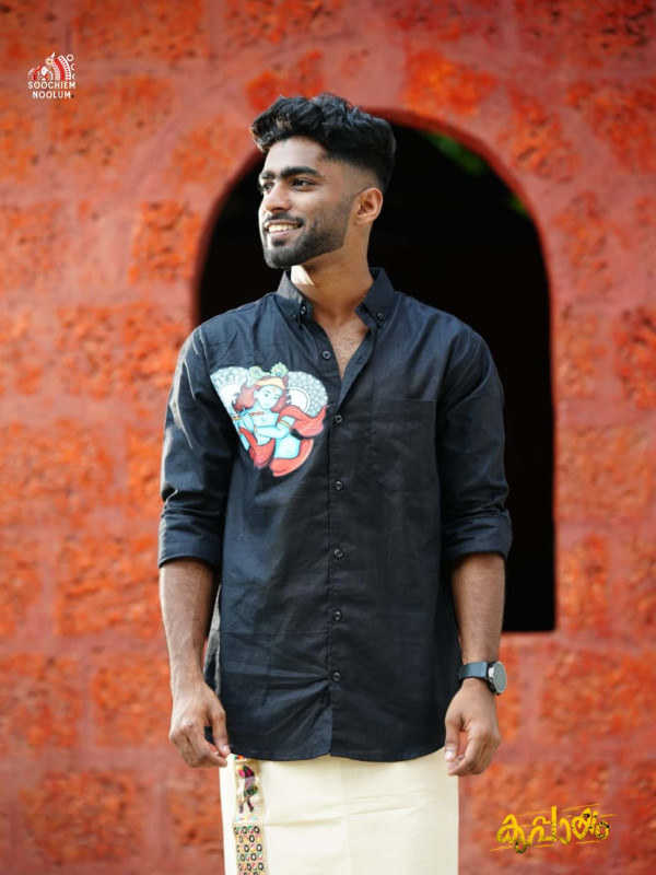 Black Krishna Printed Premium Shirt [Clearance Sale][SHIRT000207]