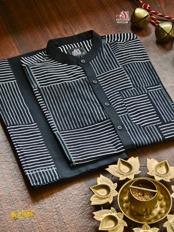 Designer Premium Shirt+ Single Cotton Dhoti Combo[COMBO000290]