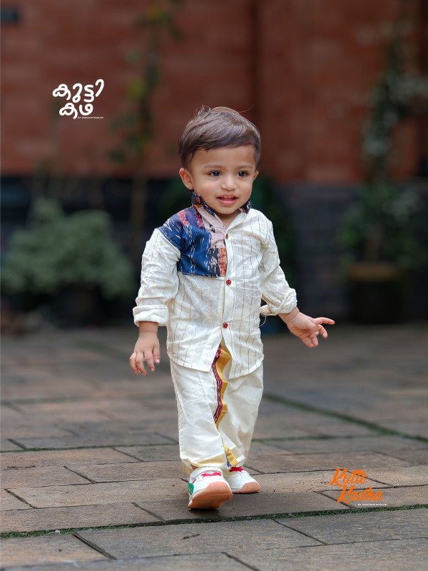AARPPO AJRAKH-DESIGNER COTTON SHIRT + DHOTI COMBO FOR KIDS