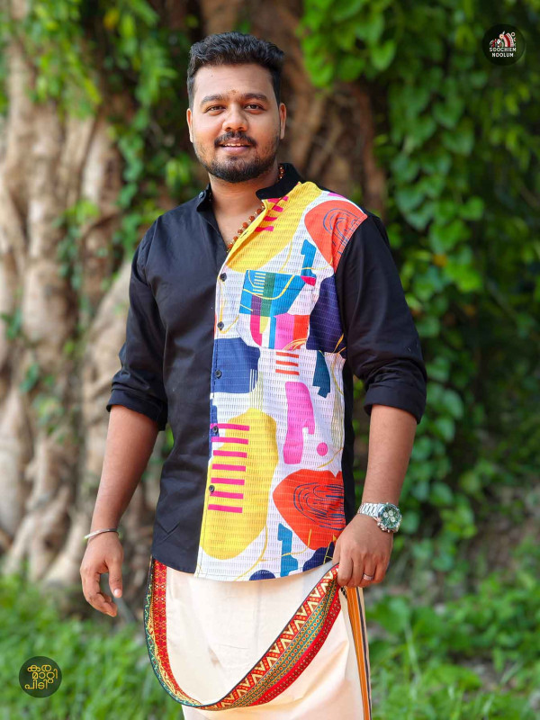 Black Designer Half Patch Shirt[SHIRT00078]