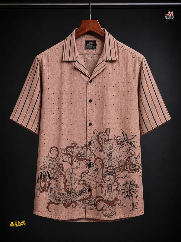 MELAM-ONAM SPECIAL DESIGNER PREMIUM SHIRT BEIGE HF