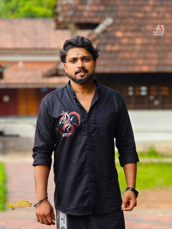 Sabarimala Special Black Om & Ayyappa Solo printed Shirt[SHIRT000216]