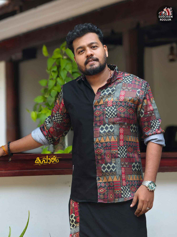 Black Designer Half Patch Shirt[SHIRT000154]