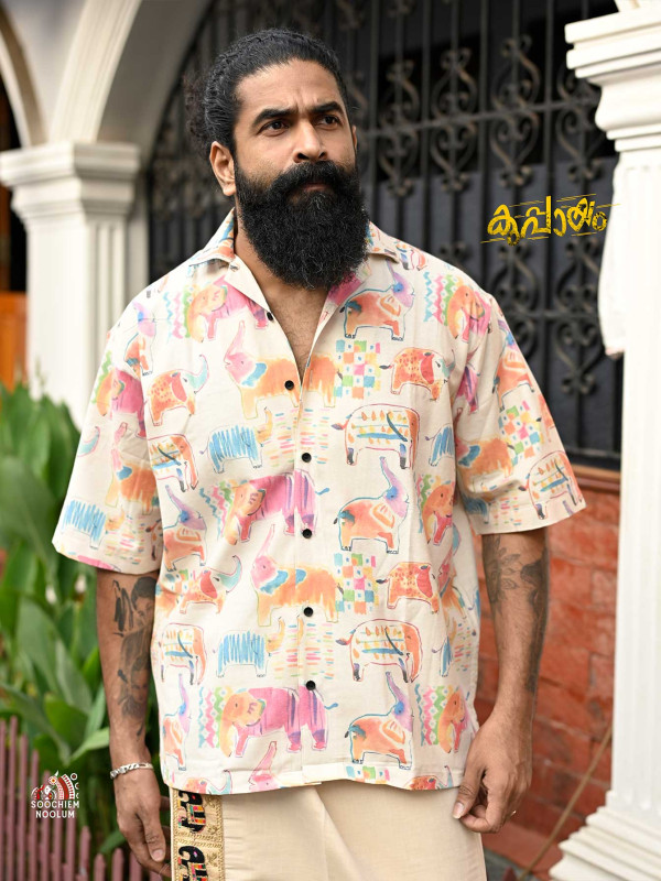 Elephant Designer Half Sleeve Shirt[SHIRT000136]