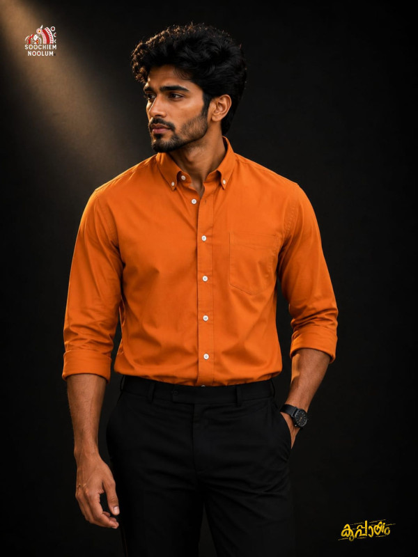 SOLID COLOUR SHIRT - ORANGE