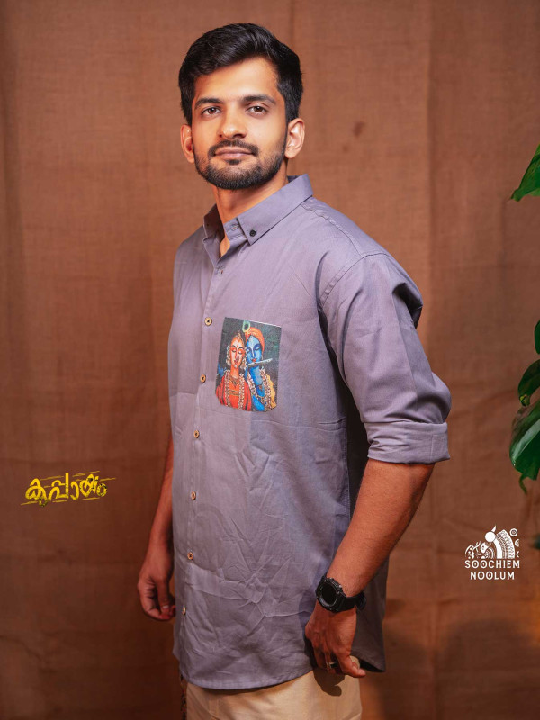 Blue Designer Pocket patch Shirt[SHIRT000116]