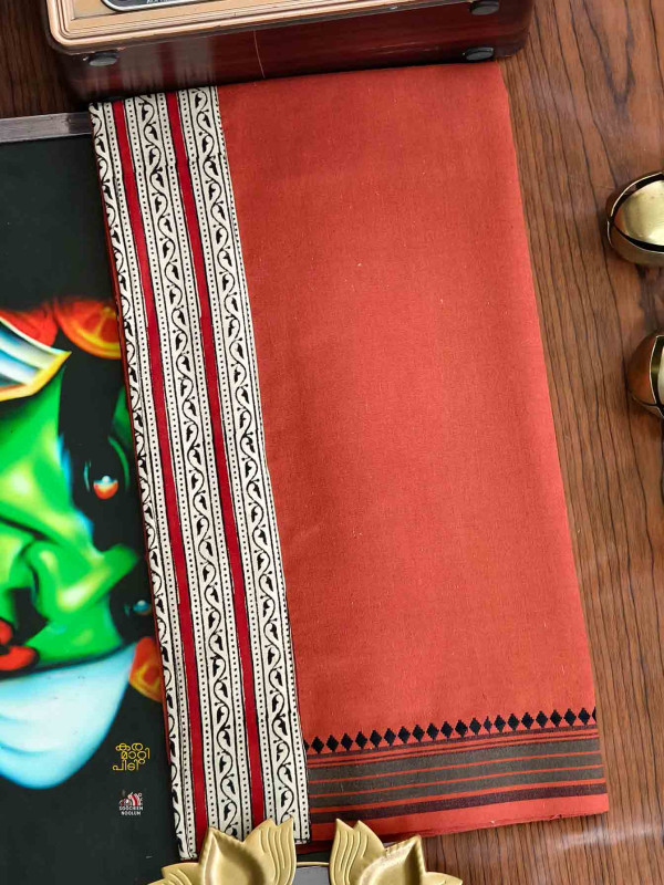 Kavy Orange Limited Edition Cotton Dhoti[DHOTI000297]
