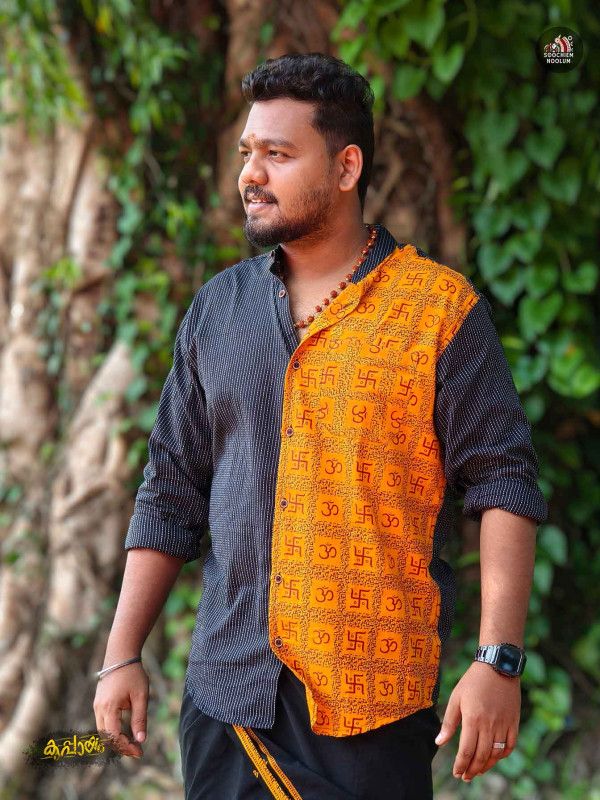 Black Designer Half Patch Shirt[SHIRT00068]