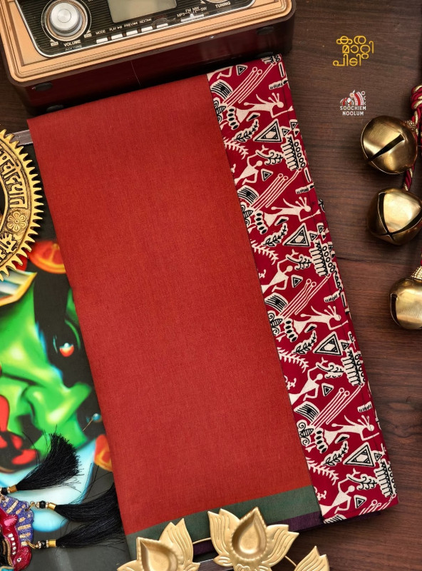 Kavy Orange Limited Edition Cotton Dhoti[DHOTI000282]