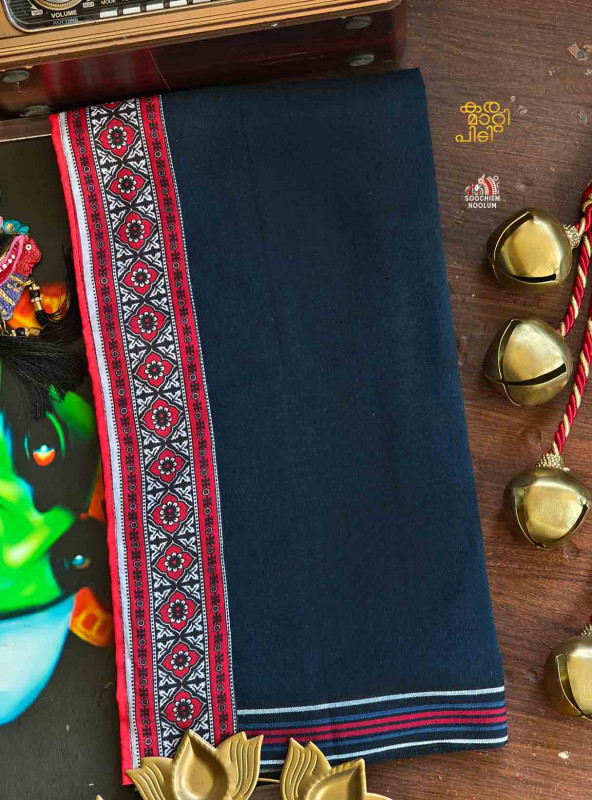 Navy Blue Limited Edition Premium Handloom Dhoti[DHOTI000330]