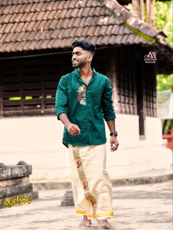 Bottle Green Kadhakali Printed Premium Shirt[SHIRT000206]