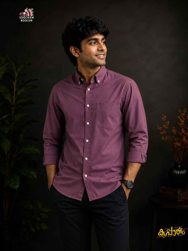 SOLID COLOUR SHIRT -PLUM PURPLE